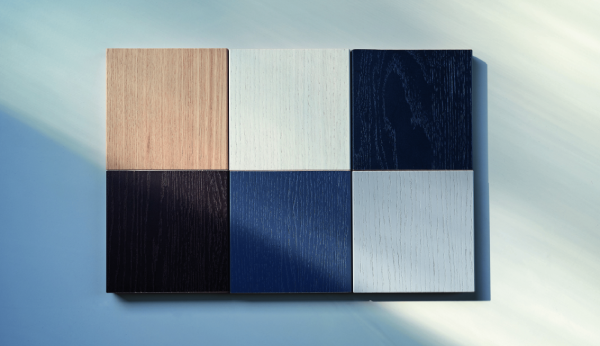 Color swatch panel with wooden and painted panels