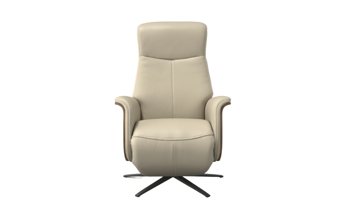 Beige recliner chair on a white background