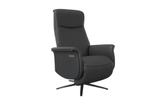 Black recliner chair on a white background