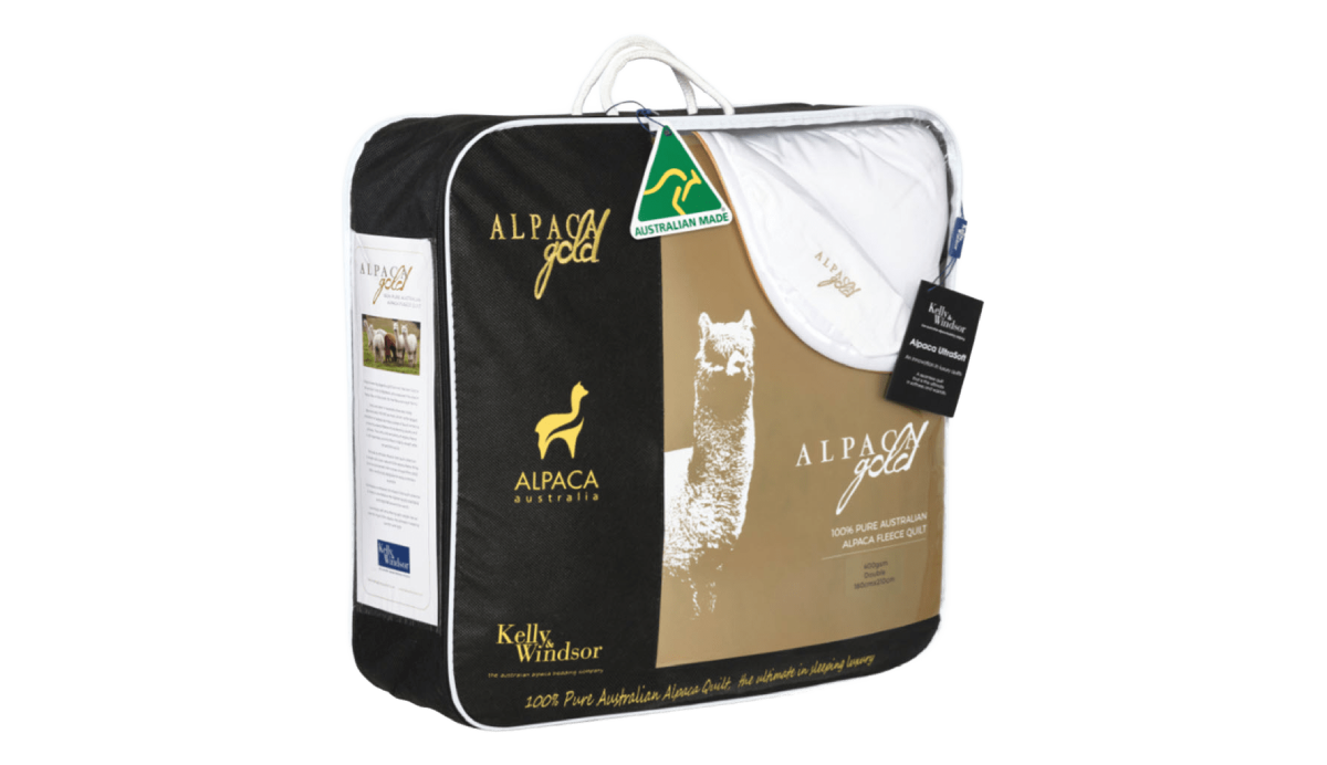 Alpaca Gold packaging with branding on a white background