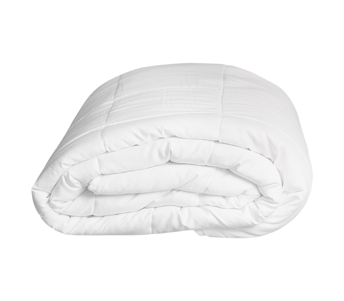White comforter on a white background