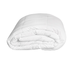 White comforter on a white background