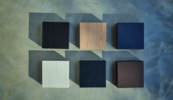 Color swatch panel with wooden and painted panels