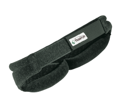 Black headband with a Tempur label on a white background