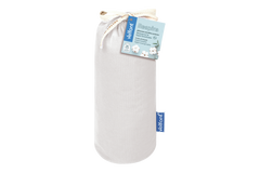 White baby swaddle with Vellfont branding on a white background