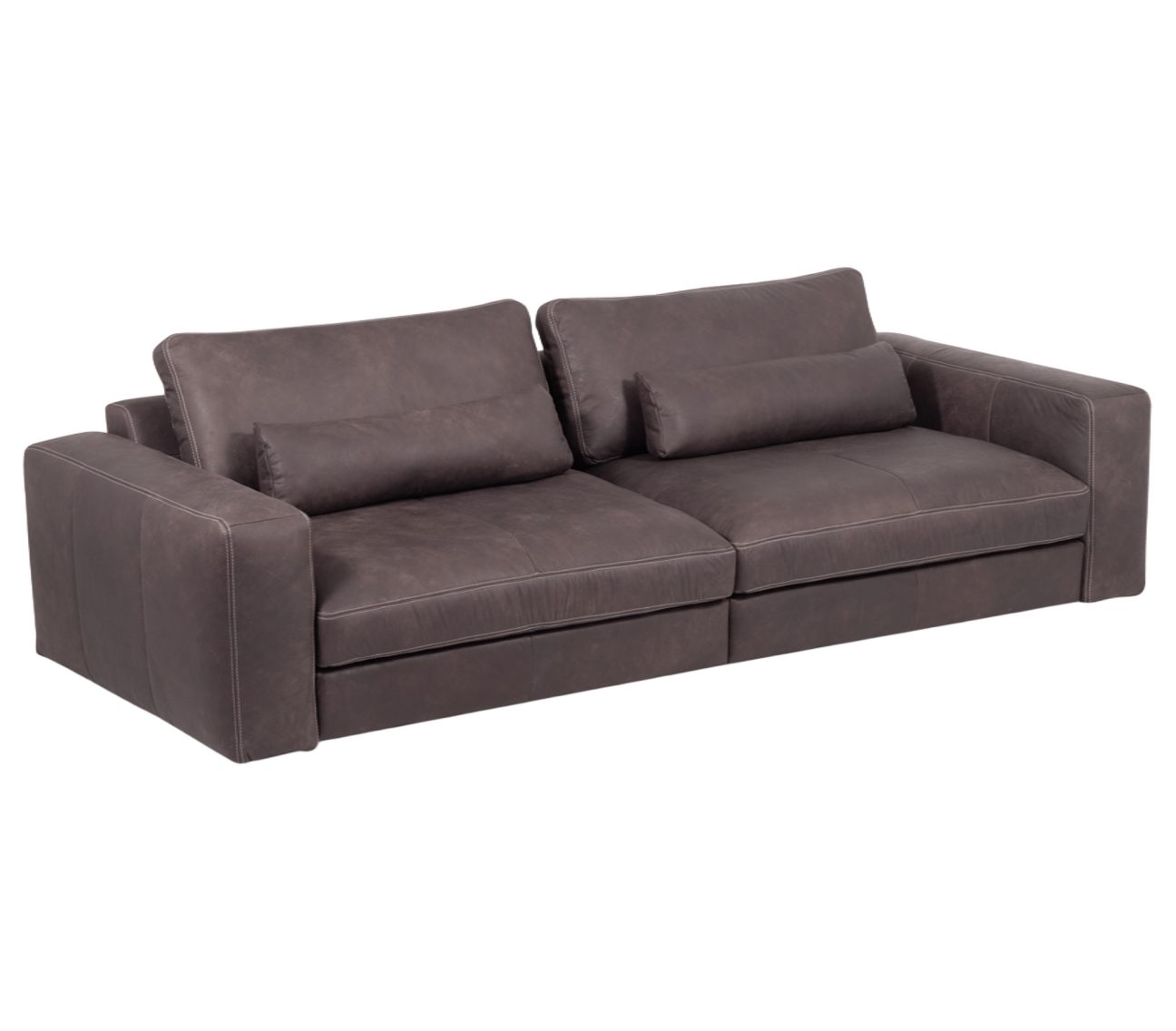 Brown sofa on a white background