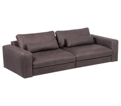 Brown sofa on a white background