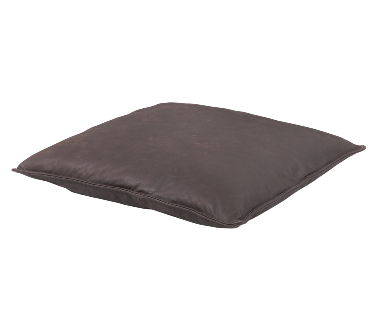 Brown square pillow on a white background