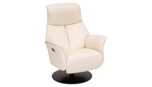 Cream-colored recliner chair on a white background