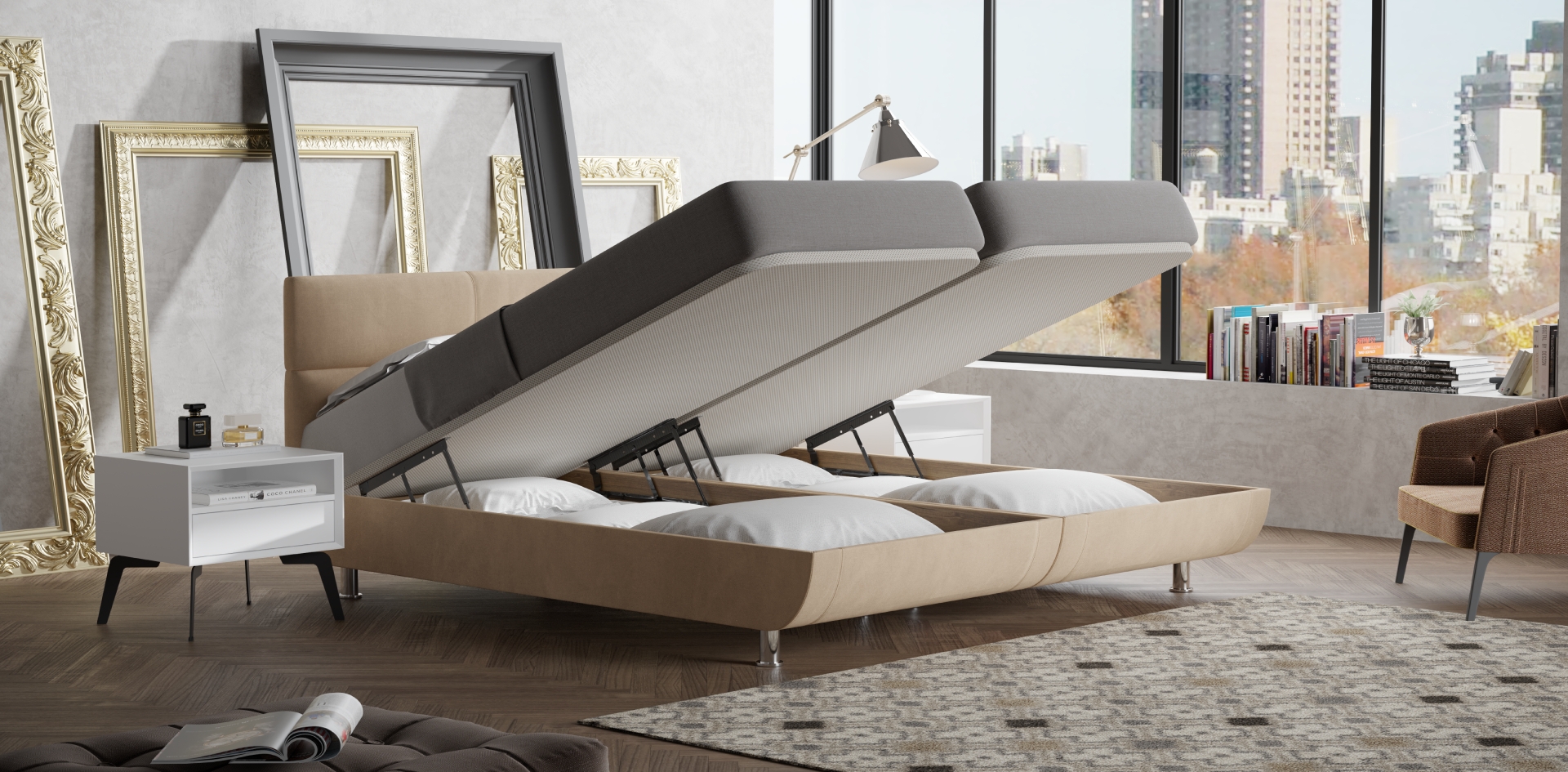 מיטה זוגית דגם Raly עם ארגז מצעים